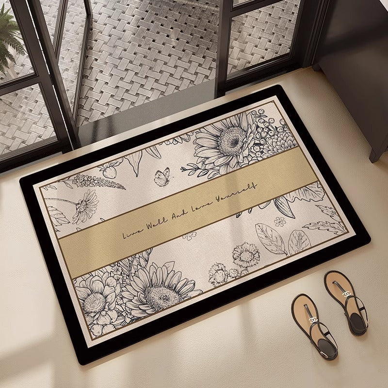 Floral Design Decorative Area Mat Kalsten