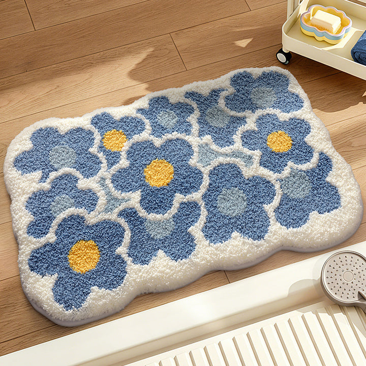 Floral Design Bath Mat