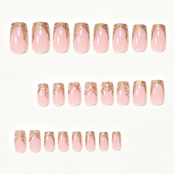 Elegant Marble Tip Acrylic Nail Set Kalsten