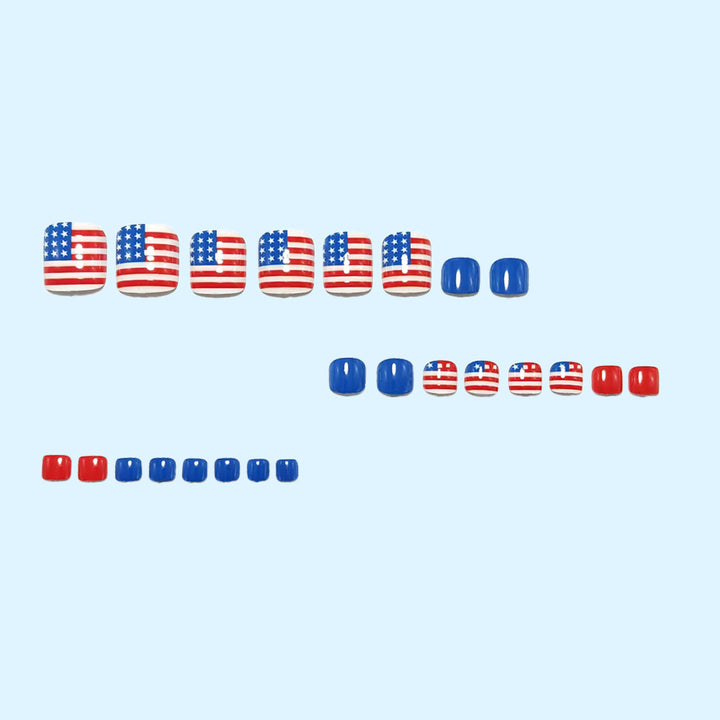 Patriotic style artificial nails with flag motifs Kalsten