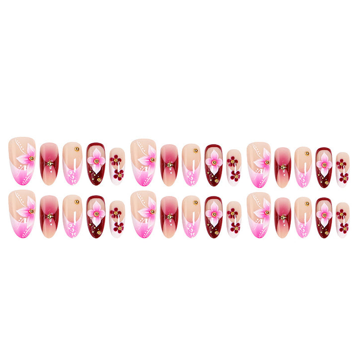 Artificial nails with floral designs and elegant details Kalsten