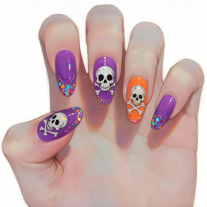 Halloween-Themed Skull Nail Art Set Kalsten