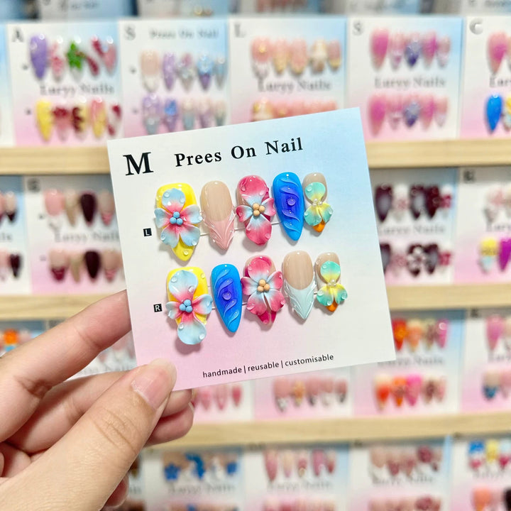 Artistic Floral Press-On Nail Collection