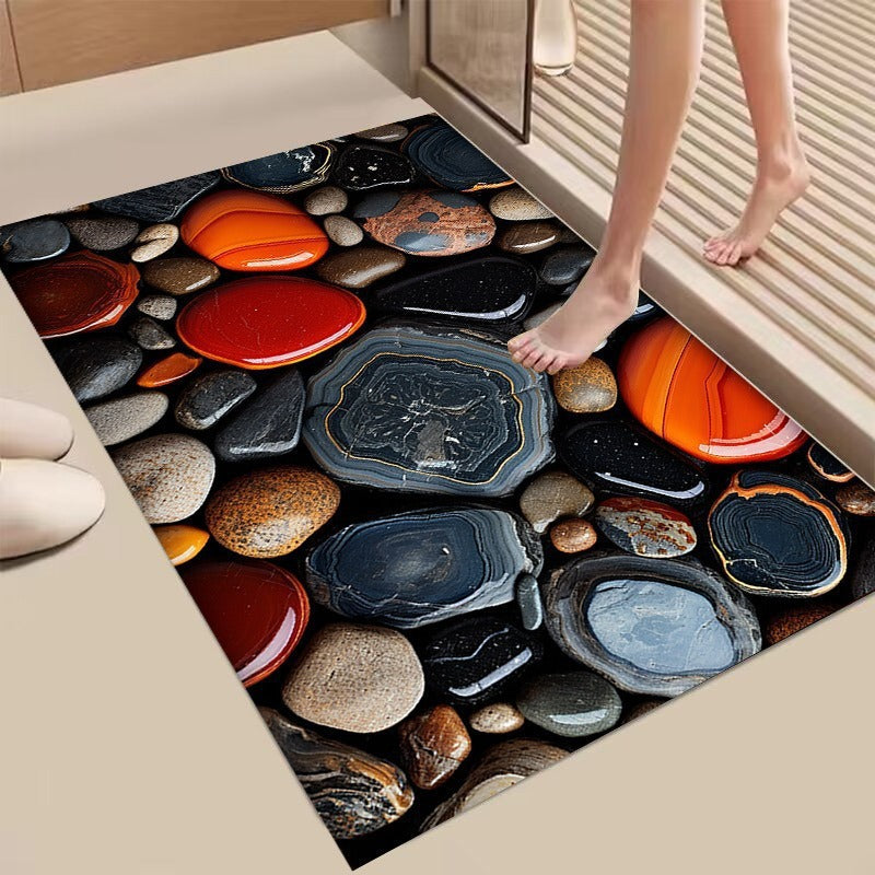 Textured Stone Print Area Mat Kalsten