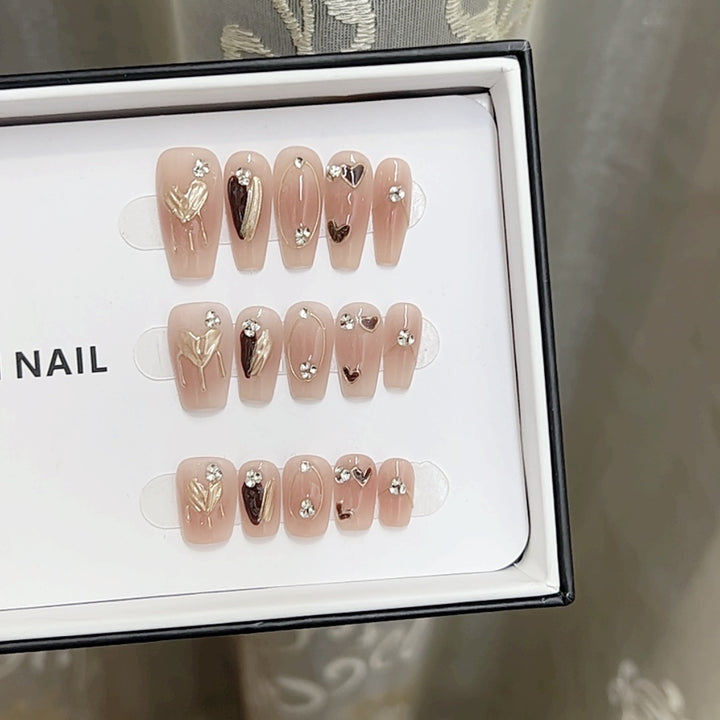 Artistic Floral Nail Art Set with Rhinestones Kalsten