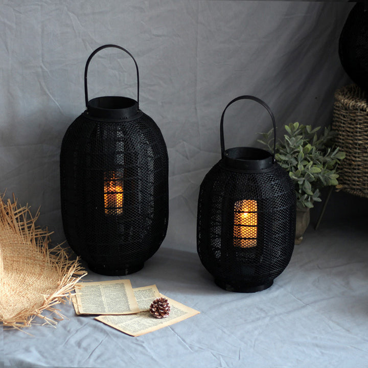 Elegant metal lantern with net design Kalsten