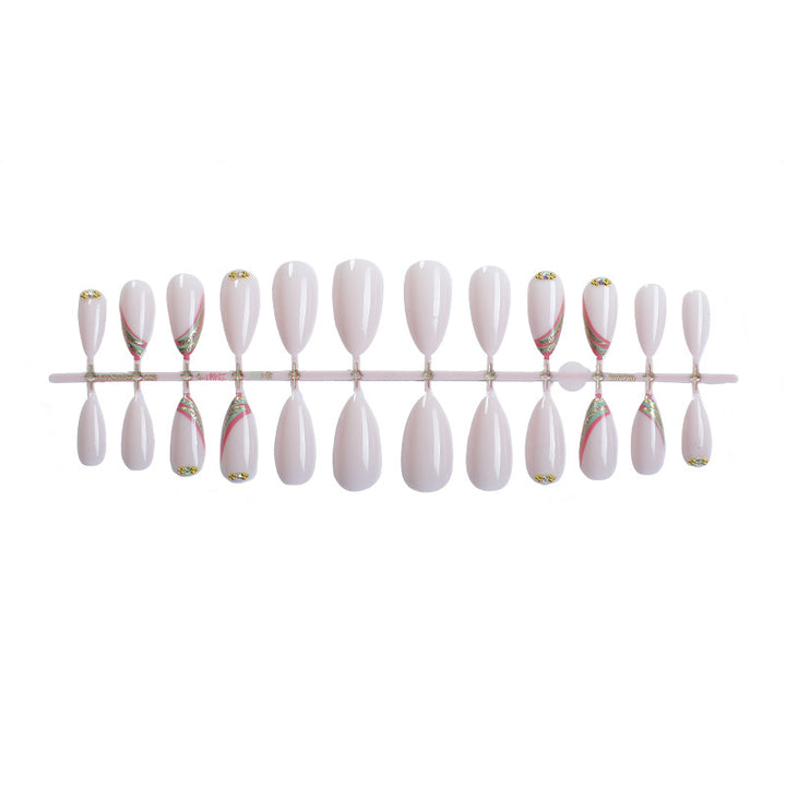 Elegant Press-On Nail Set with Floral Design Kalsten