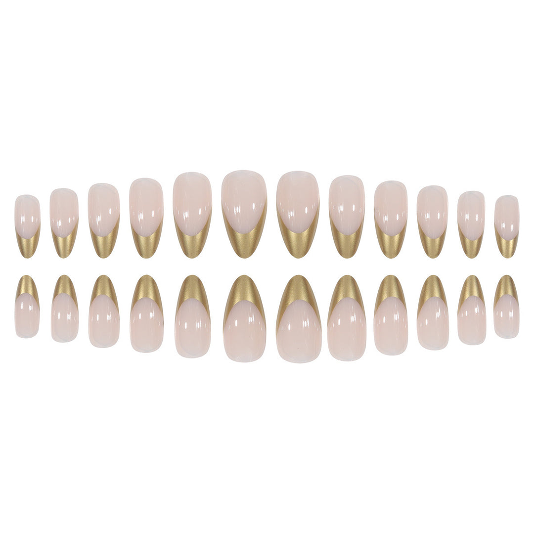 Elegant Metallic Tip Stiletto Press-On Nails Kalsten