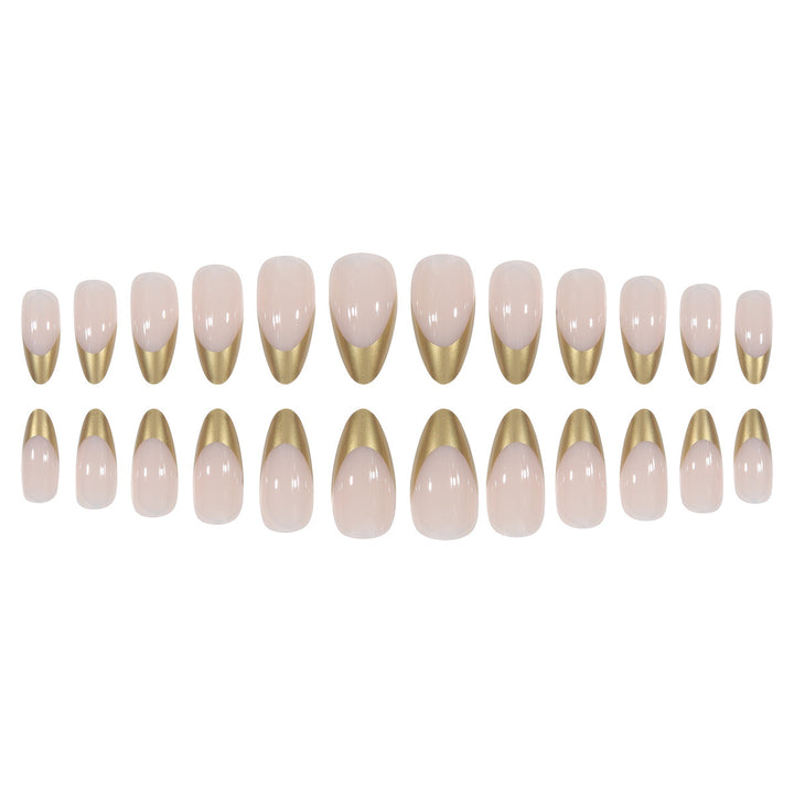 Elegant Metallic Tip Stiletto Press-On Nails Kalsten