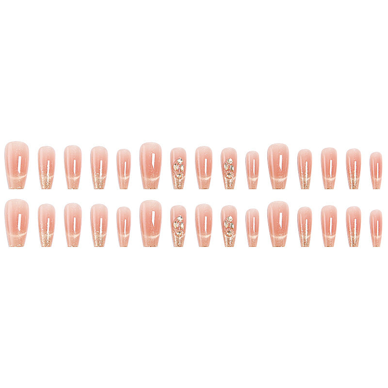 Artificial nail set with sparkling glitter and 3D applications Kalsten