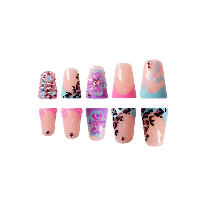 Artistic 3D Floral Press-On Nail Extensions Kalsten