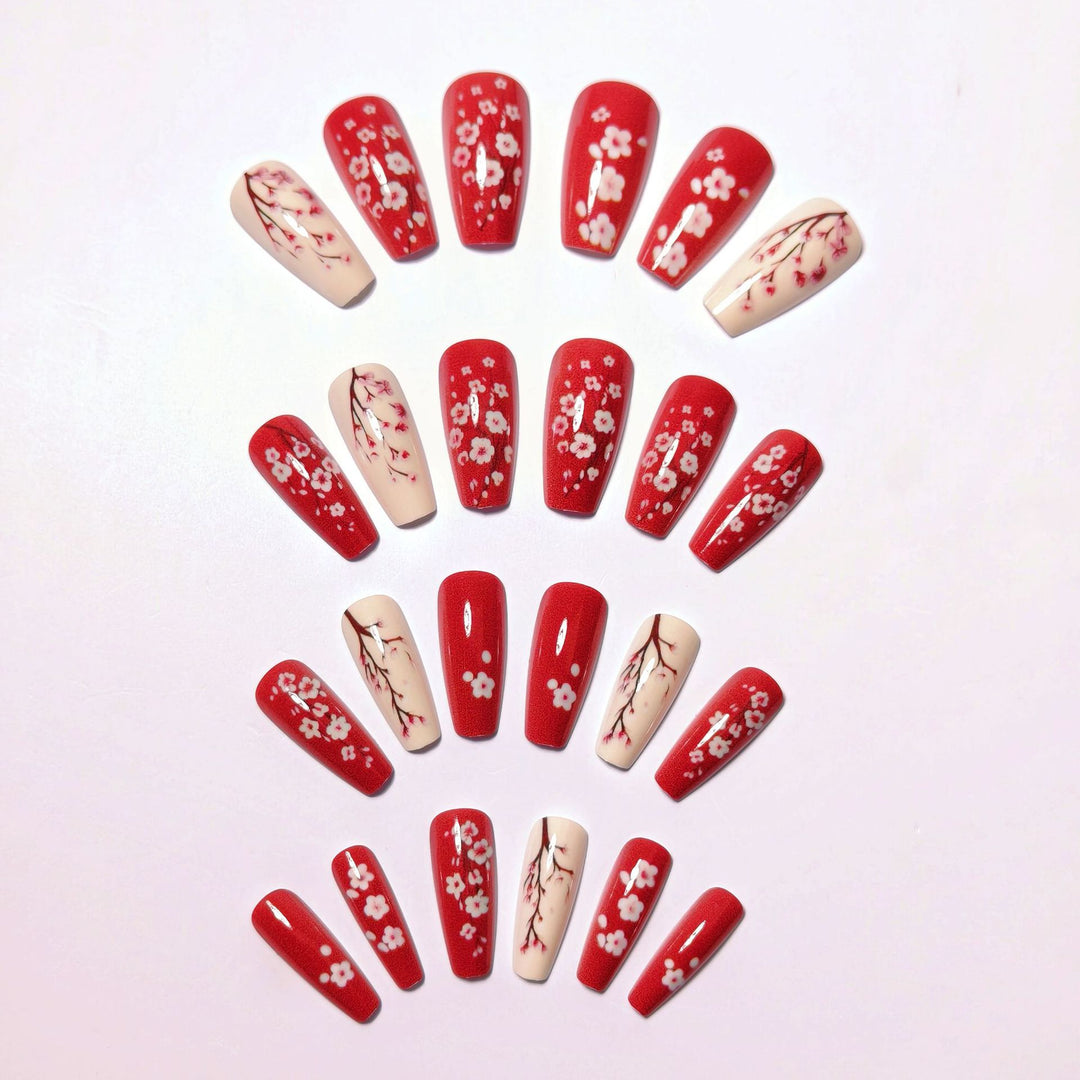 Artificial nails with blooming cherry blossom design Kalsten