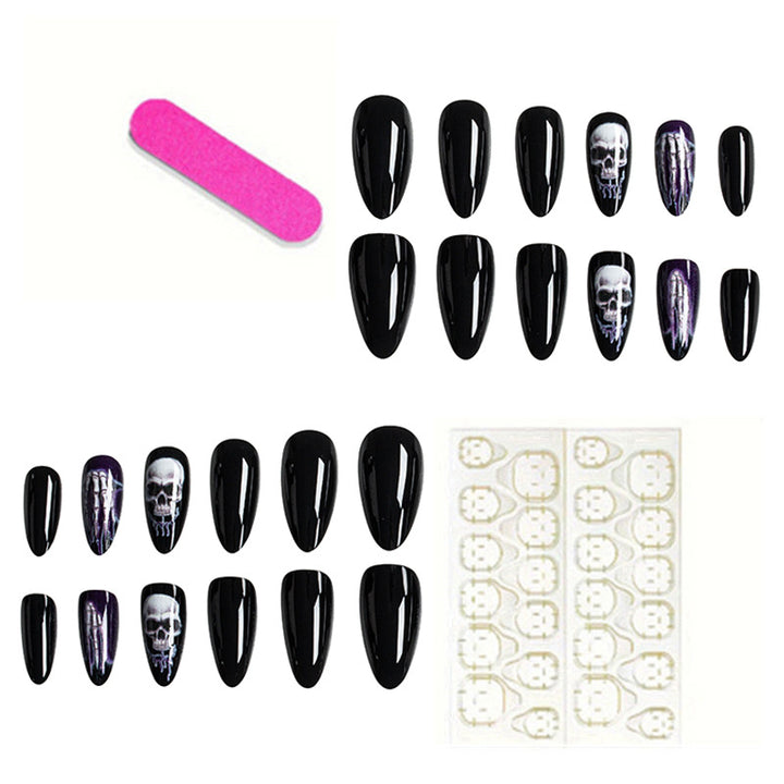 Halloween-Themed Skeleton Nail Art