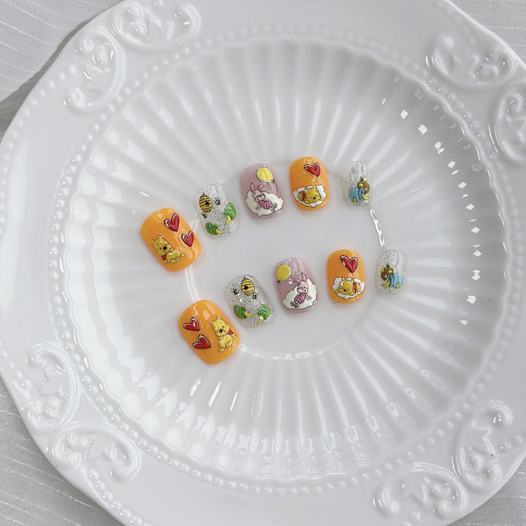Character-Themed Press-On Nail Art Set