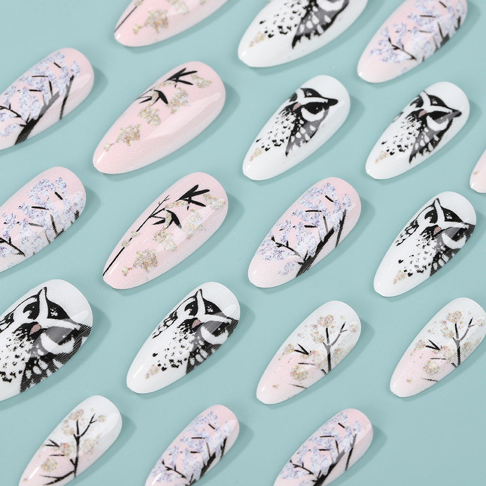 Creative art nails in elegant owl design Kalsten