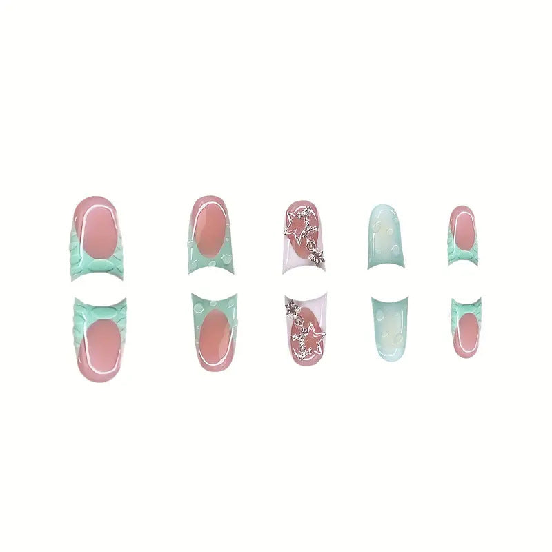 Artistic Press-On Nail Set with Unique Designs Kalsten