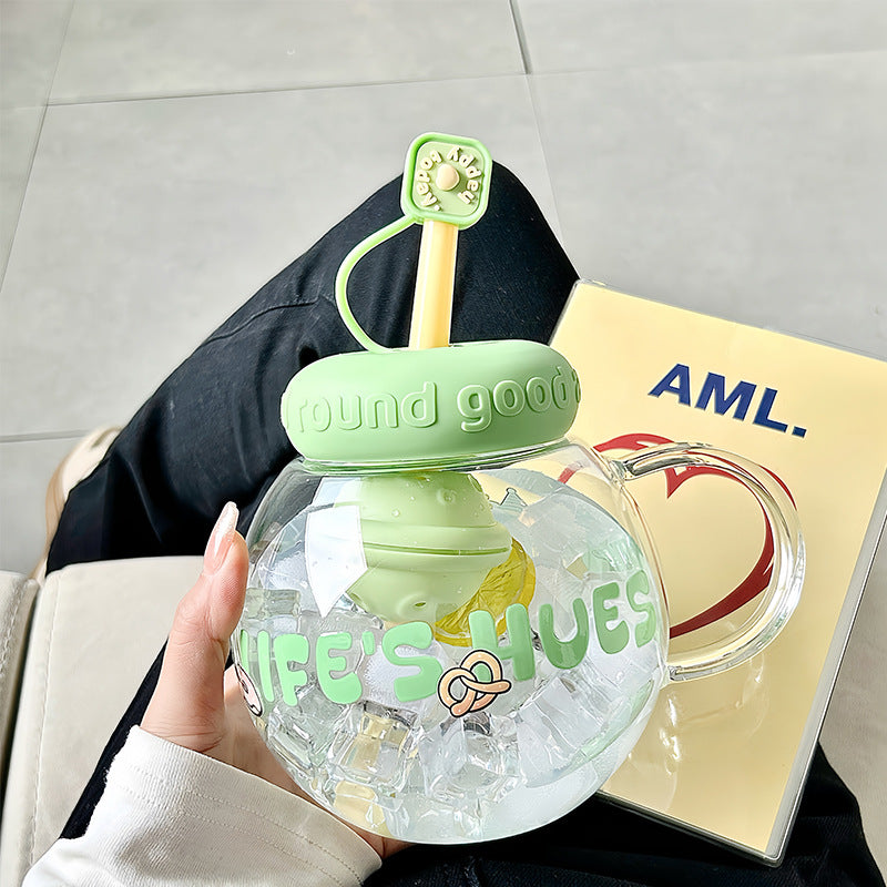 Women's drink container with integrated straw and cheerful fruit style design Kalsten