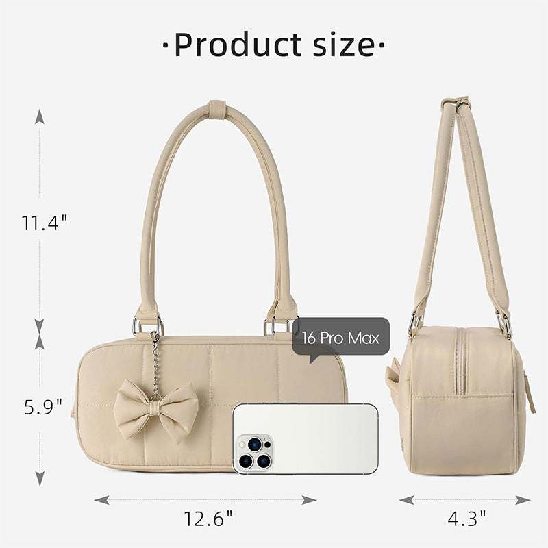 Fashionable shoulder bag with sophisticated design and bow trim Kalsten