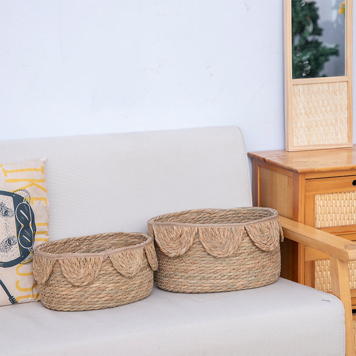 Stylish storage basket with wave rim Kalsten