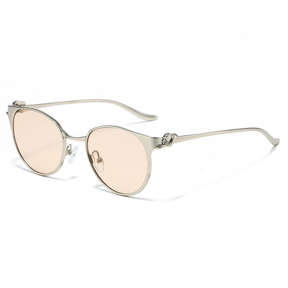 Elegant Cat-Eye Sunglasses with Decorative Gold Accents Kalsten
