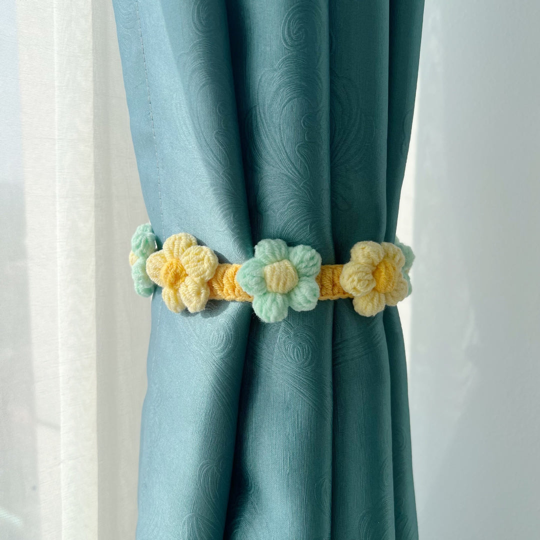 Handmade Crochet Flower Curtain Tieback Band