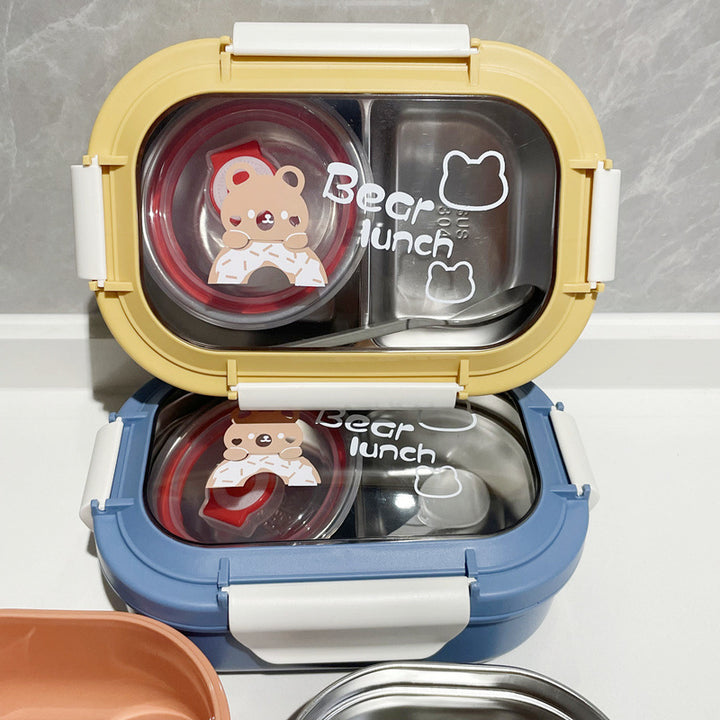 Bear-Themed Multi-Compartment Lunch Box