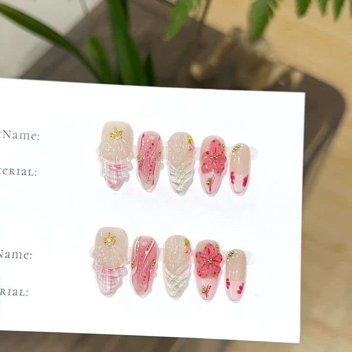 Floral Design Press-On Nail Art Set