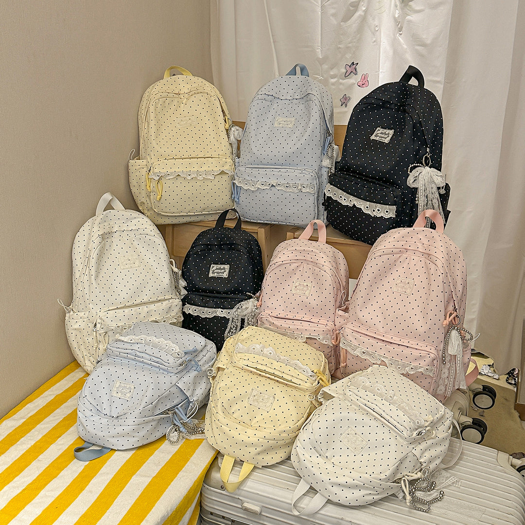 Charming Polka Dot Patterned Backpack Kalsten