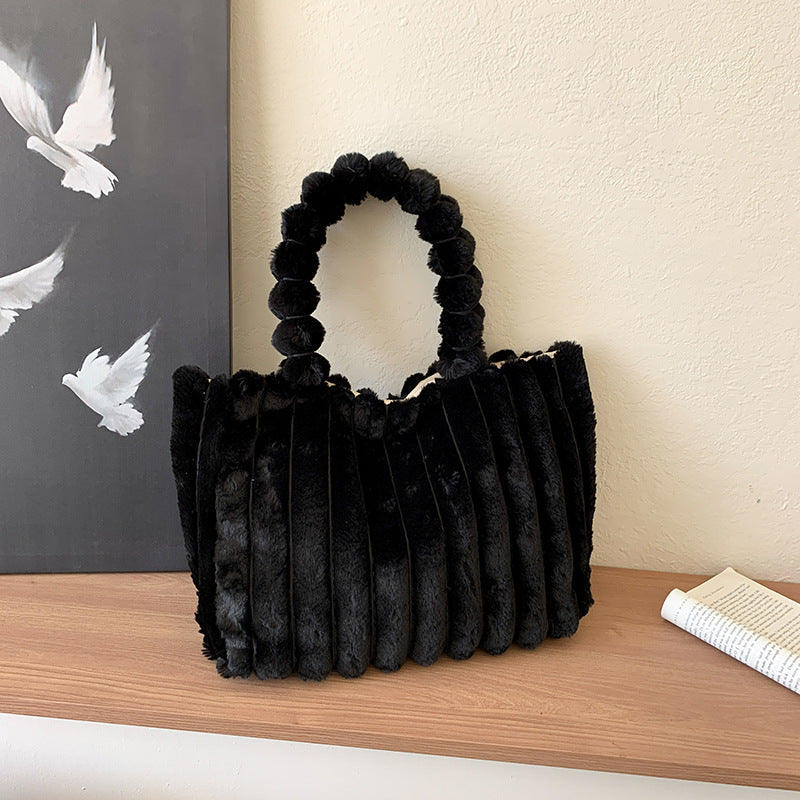 Plush Textured Handbag