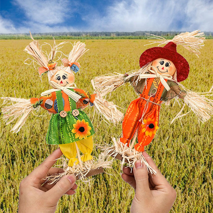 Whimsical Decorative Scarecrow Figurine