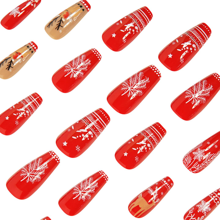 Festive Holiday Themed Press-On Nail Art Kalsten