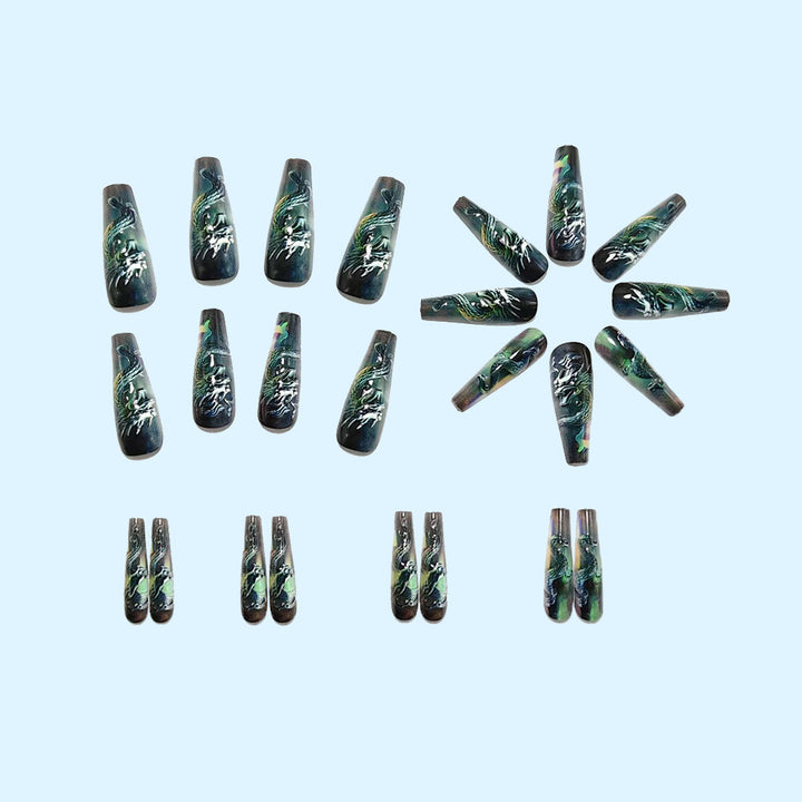 Artificial nails with 3D dragon design Kalsten