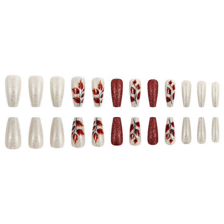 Autumn-Themed Decorative Press-On Nails Kalsten