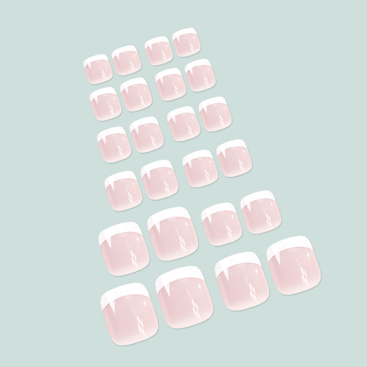 Elegant French Tip Press-On Toenails Kalsten