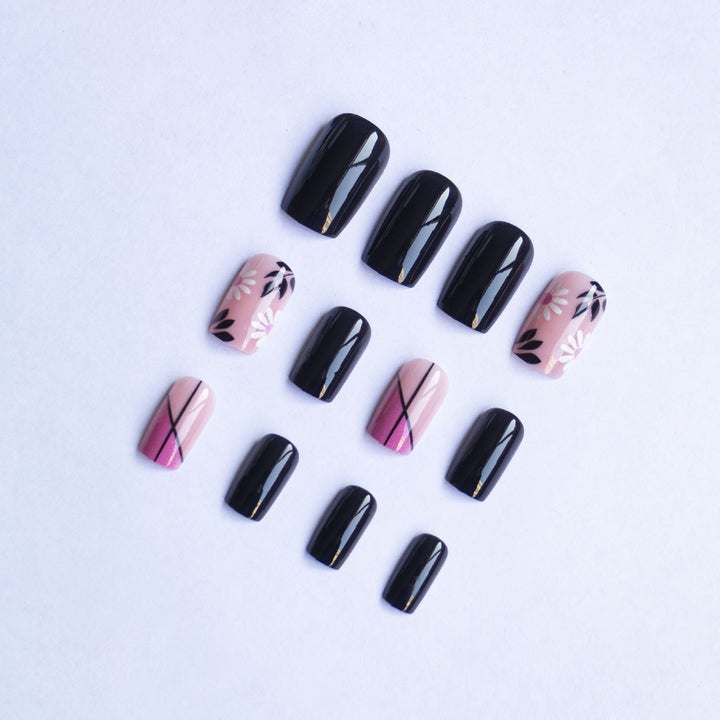 Artistic Floral and Geometric Nail Art Set