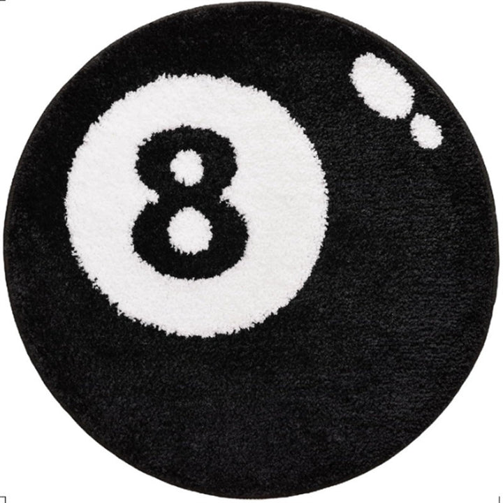 Playful Round Pool-Themed Rug