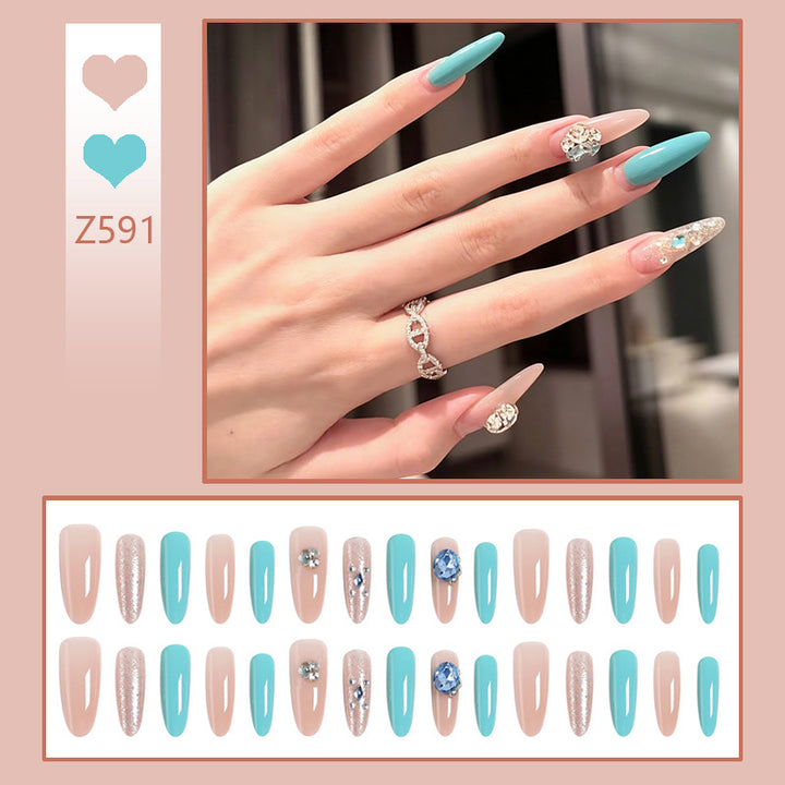 Artificial nail set with glamorous 3D applications and sparkling design Kalsten