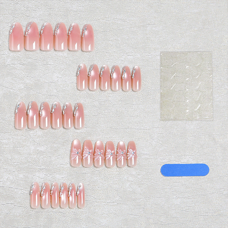 Acrylic nail set with elegant ombre design and sparkling accents Kalsten