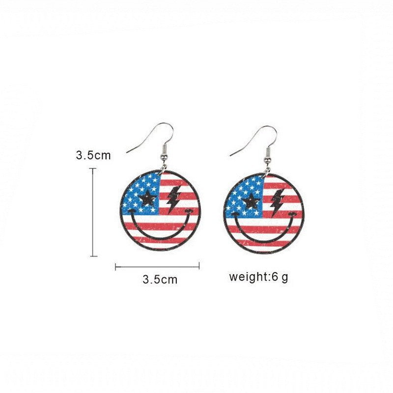 Women's eye-catching statement earrings can shape with flag motif Kalsten
