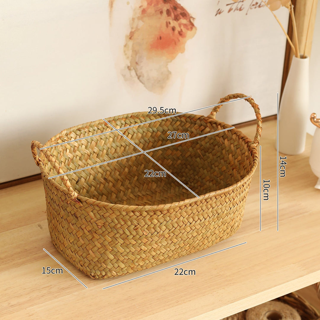Artisan Woven Storage Basket with Handles Kalsten