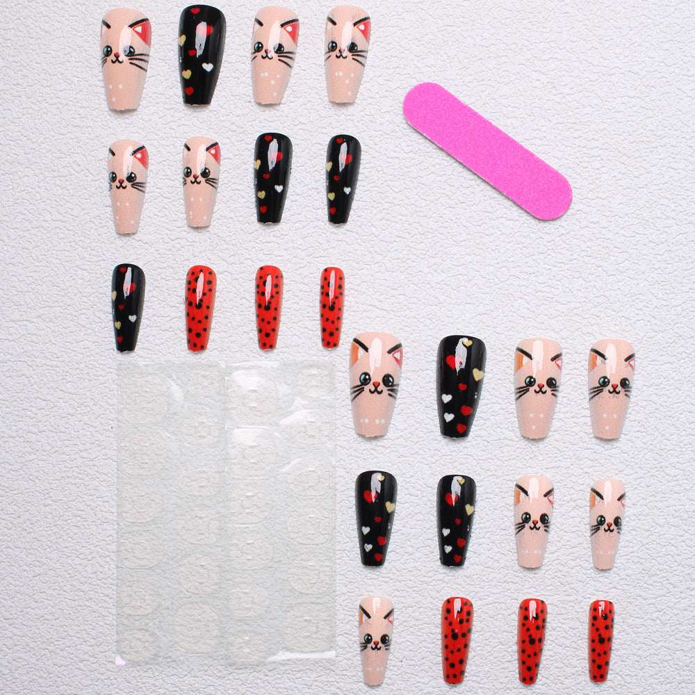 Playful Cat-Themed Press-On Nails Kalsten