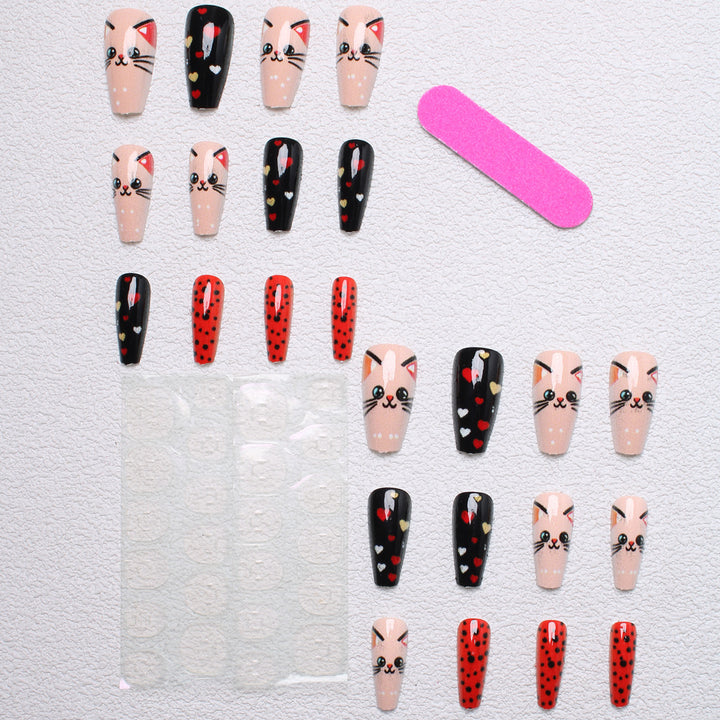 Playful Cat-Themed Press-On Nails Kalsten