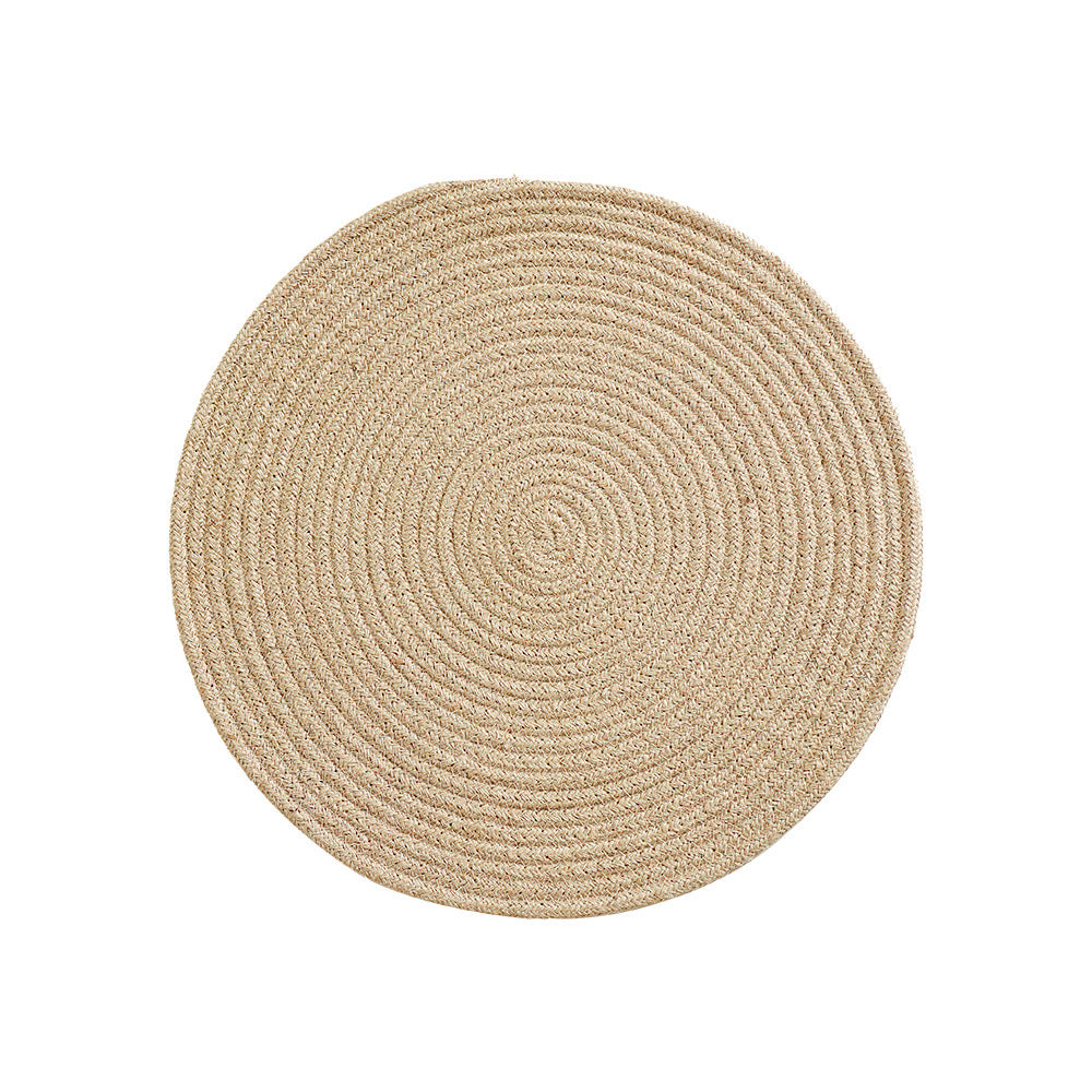 Round carpet made of braided jute with spiral structure and flat weaving Kalsten