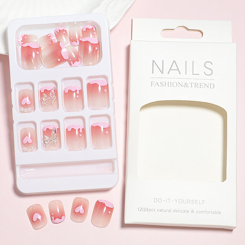 Romantic Heart Design Press-On Nail Set Kalsten
