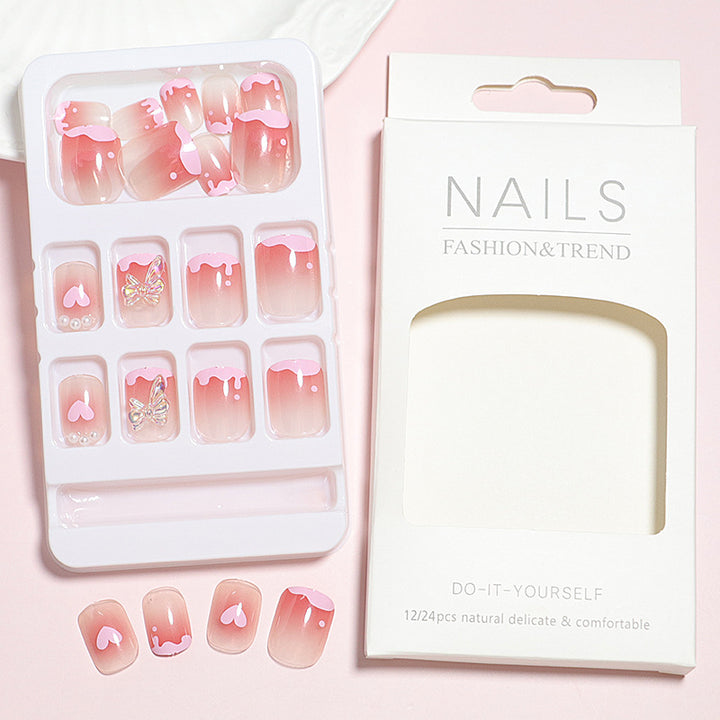 Romantic Heart Design Press-On Nail Set Kalsten
