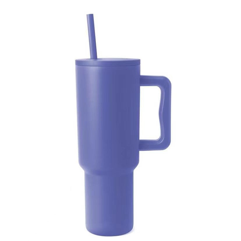 Women thermos cup with ergonomic handle and integrated straw Kalsten