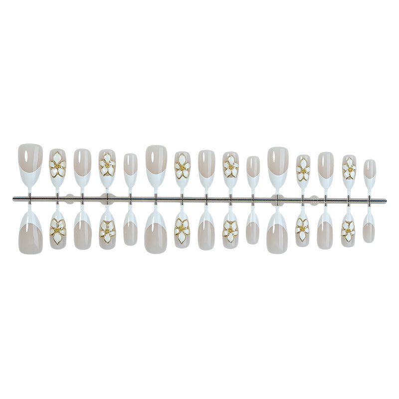 Artificial nail set with elegant flowers and glitter decorations Kalsten