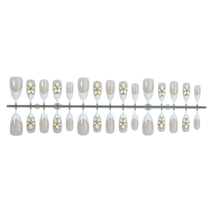 Artificial nail set with elegant flowers and glitter decorations Kalsten