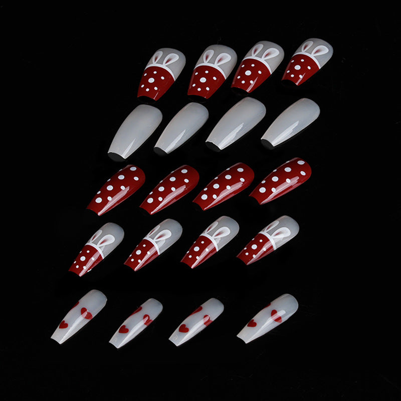 Playful Bunny-Themed Press-On Nail Art Kalsten