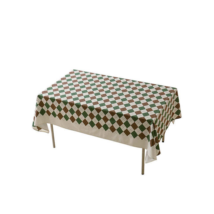 Diamond tablecloth made of easy-care cotton-polyester blend with decorative checkered pattern Kalsten
